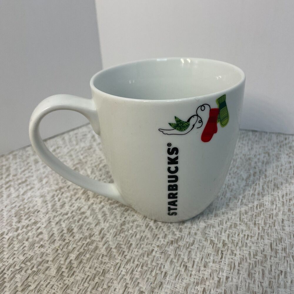 Starbucks 2011 Christmas Coffee Cup Mug Dove Bird Mittens Holiday
